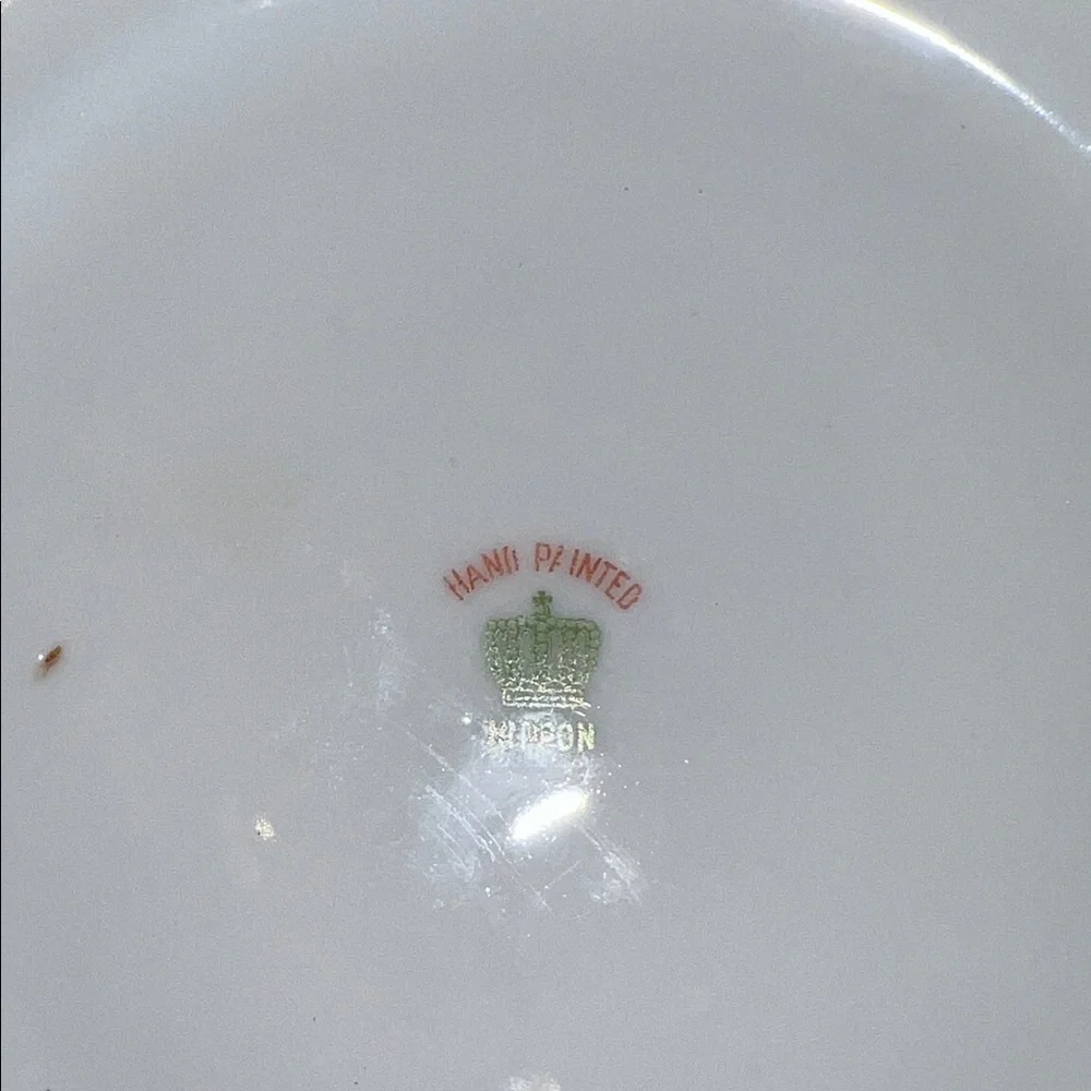 Antique Nippon Porcelain Elegant Floral Lidded Serving Dish with Gold Accents